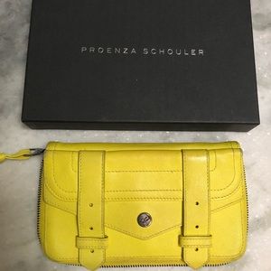 Proenza Schouler Yellow Leather Zip Wallet